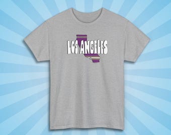 Los Angeles Graphic T-Shirt, California State Outline Tee, West Coast Travel Gift, Unisex Shirt For Men & Women, LA Vacation Souvenir