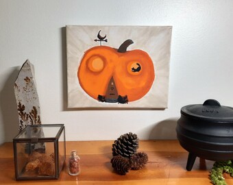 Rustic Witch's Pumpkin House Painting by Lachlan