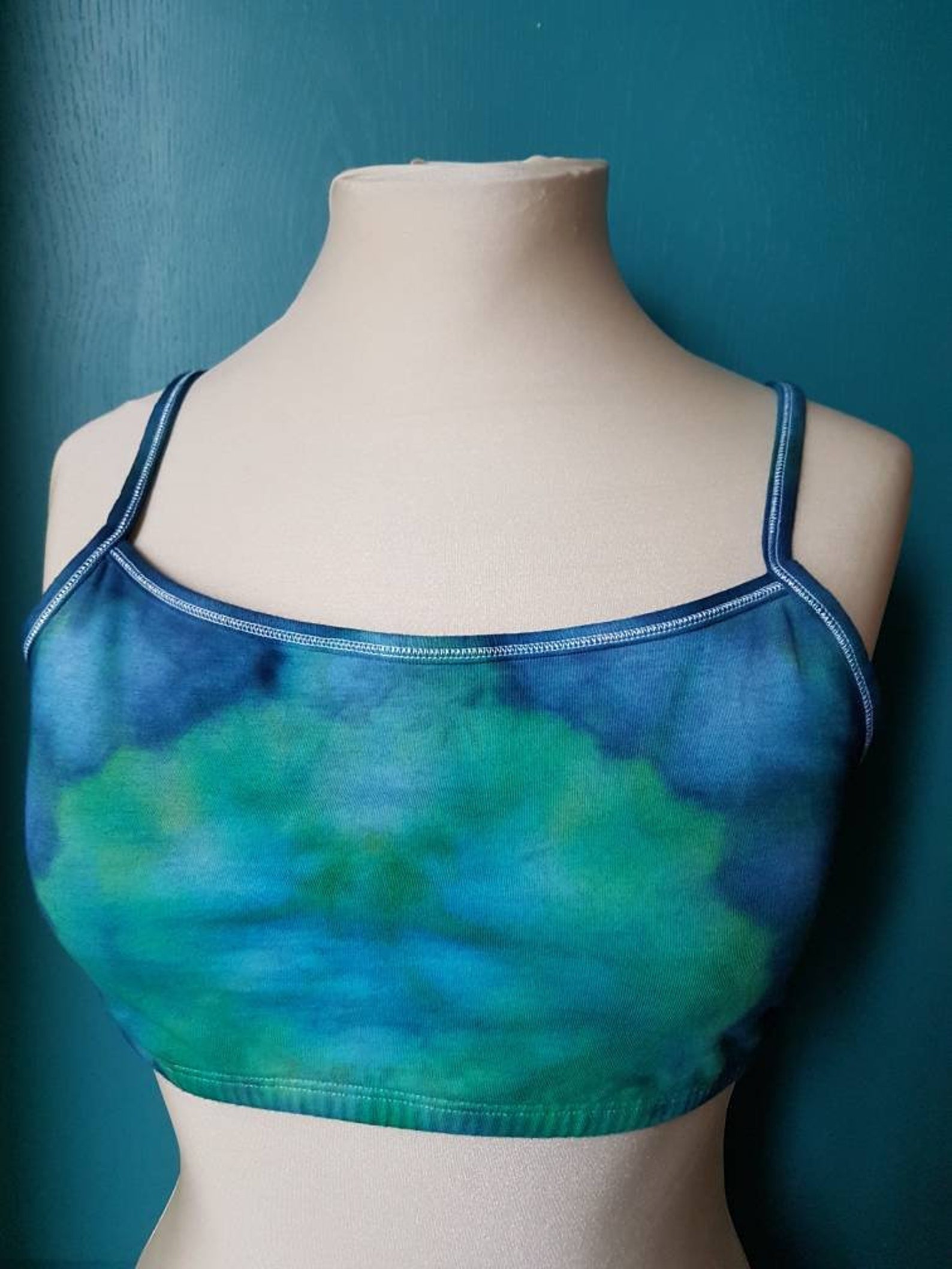 Tie Dye Bra Large Blue Watercolor Design Hand-dyed Bra | Etsy