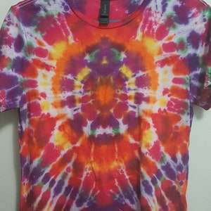 Large Tie-Dye Women&#39;s T-Shirt | Women&#39;s Size Large Tee | Tye Dye Ladies Shirt | Festival Shirt | Kaleidoscope Handmade Tie Dye