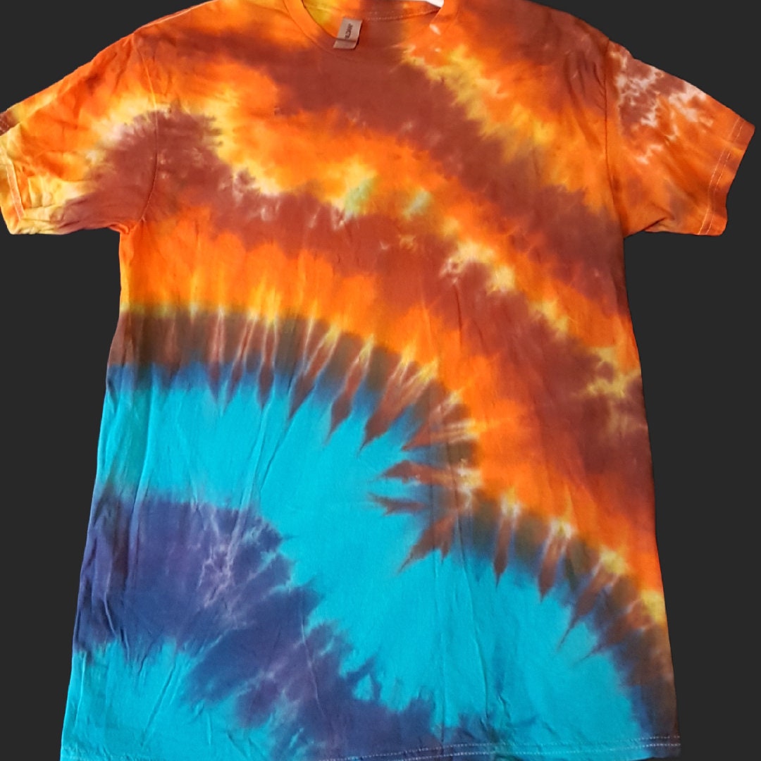 Medium Tie Dye Tshirt Men's Short Sleeve Crewneck Shirt Etsy