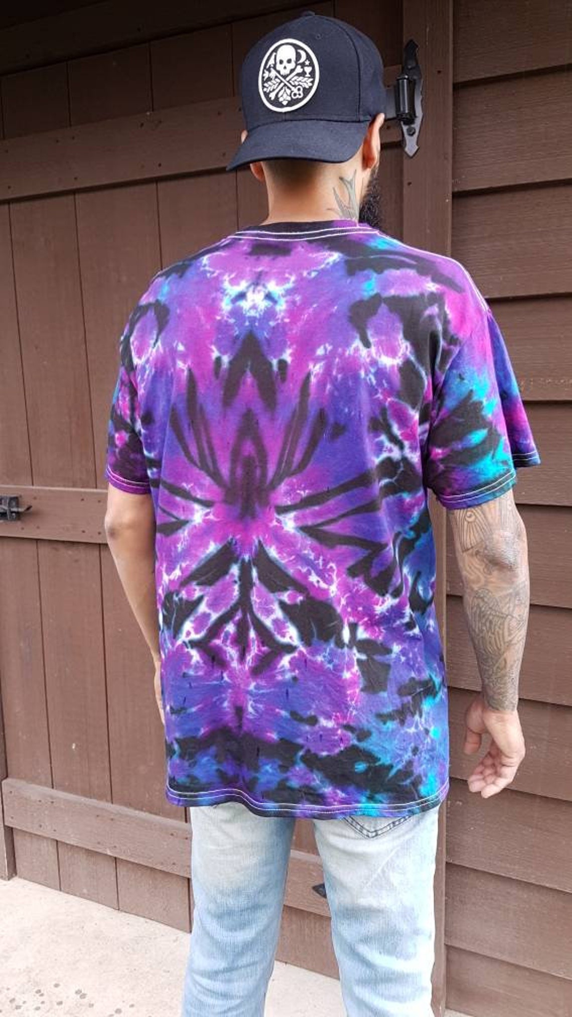 mens purple tie dye shirt