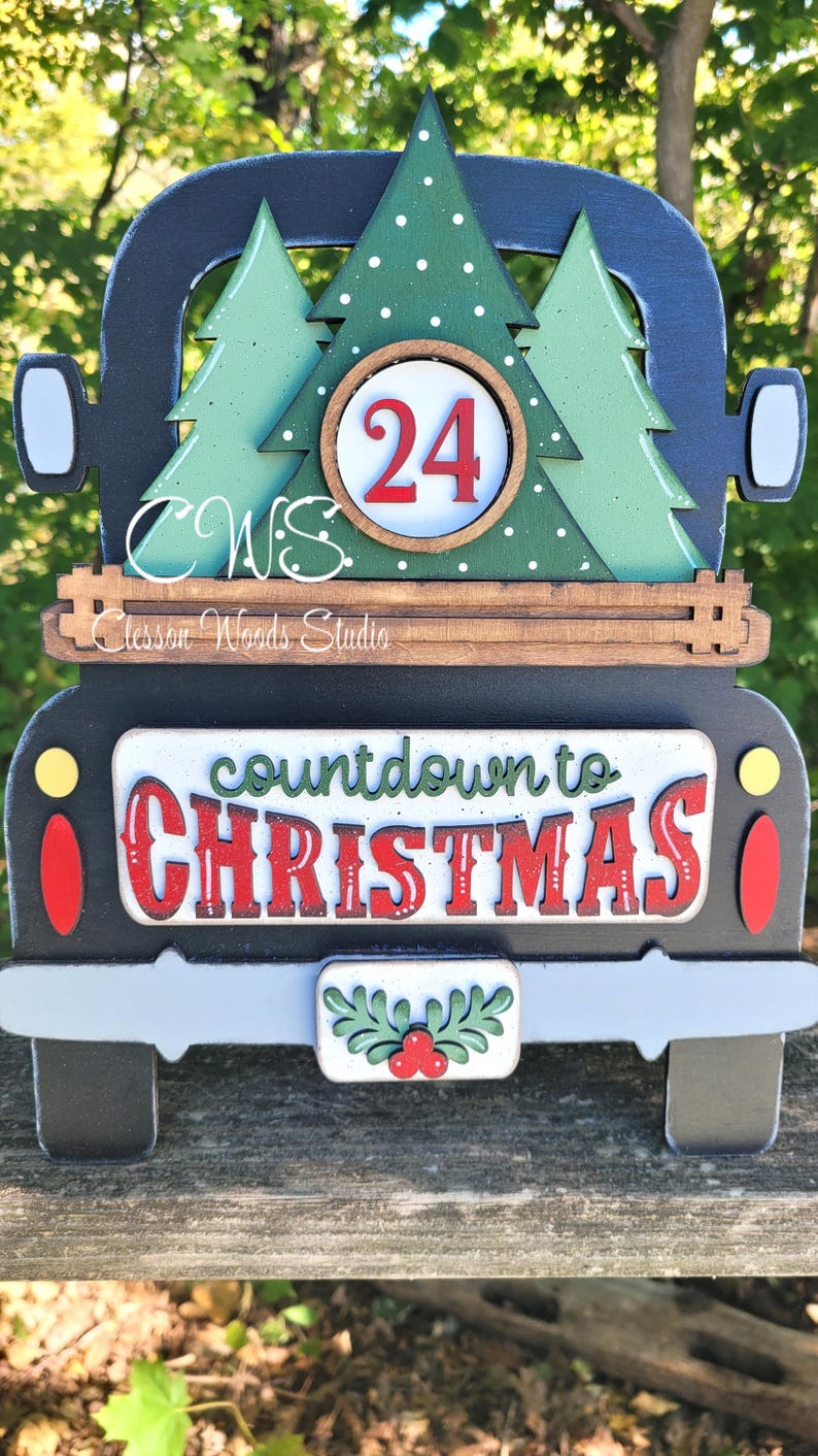 Countdown to Christmas Hand Painted Truck Accents truck Sold Separately