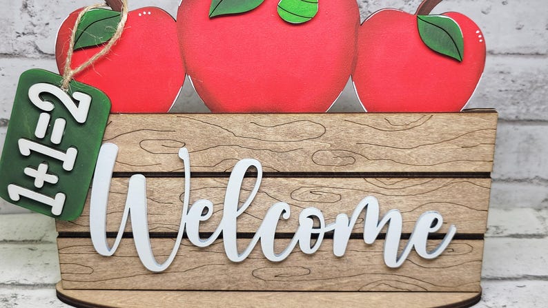 Hand-painted Wood Seasonal Insert With Tag for Reversible Bases and ...