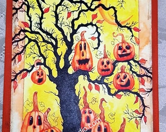 Spooky Tree 5"x7" Canvas Insert