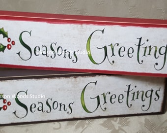 Seasons Greetings Wood Sign