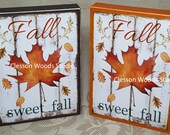 Fall Sweet Fall Small Wood Block Sign