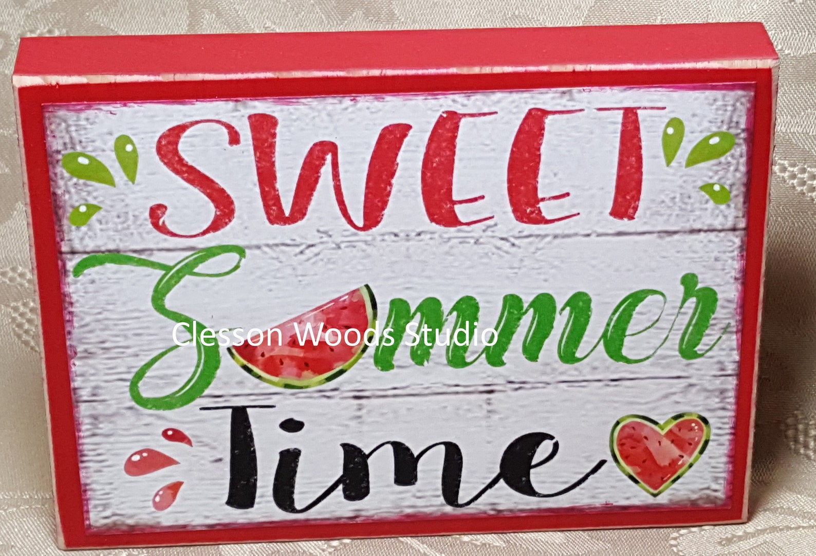 Sweet Summer Time Watermelon Wood Sign