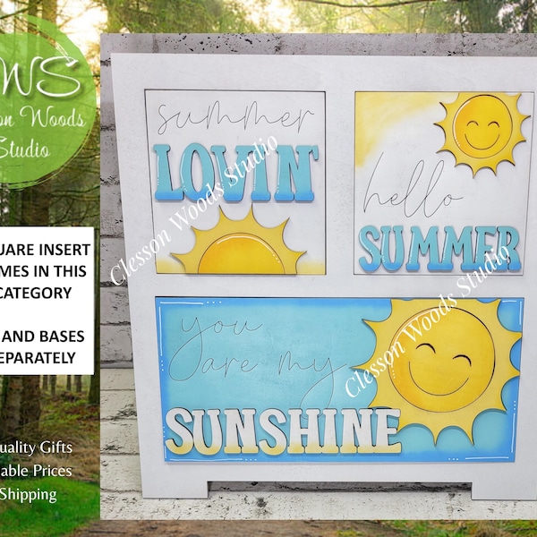 Summer 1 Insert Bundle • Hand-Painted Layered Wood Inserts