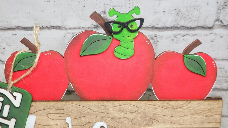 Hand-painted Wood Seasonal Insert With Tag for Reversible Bases and ...