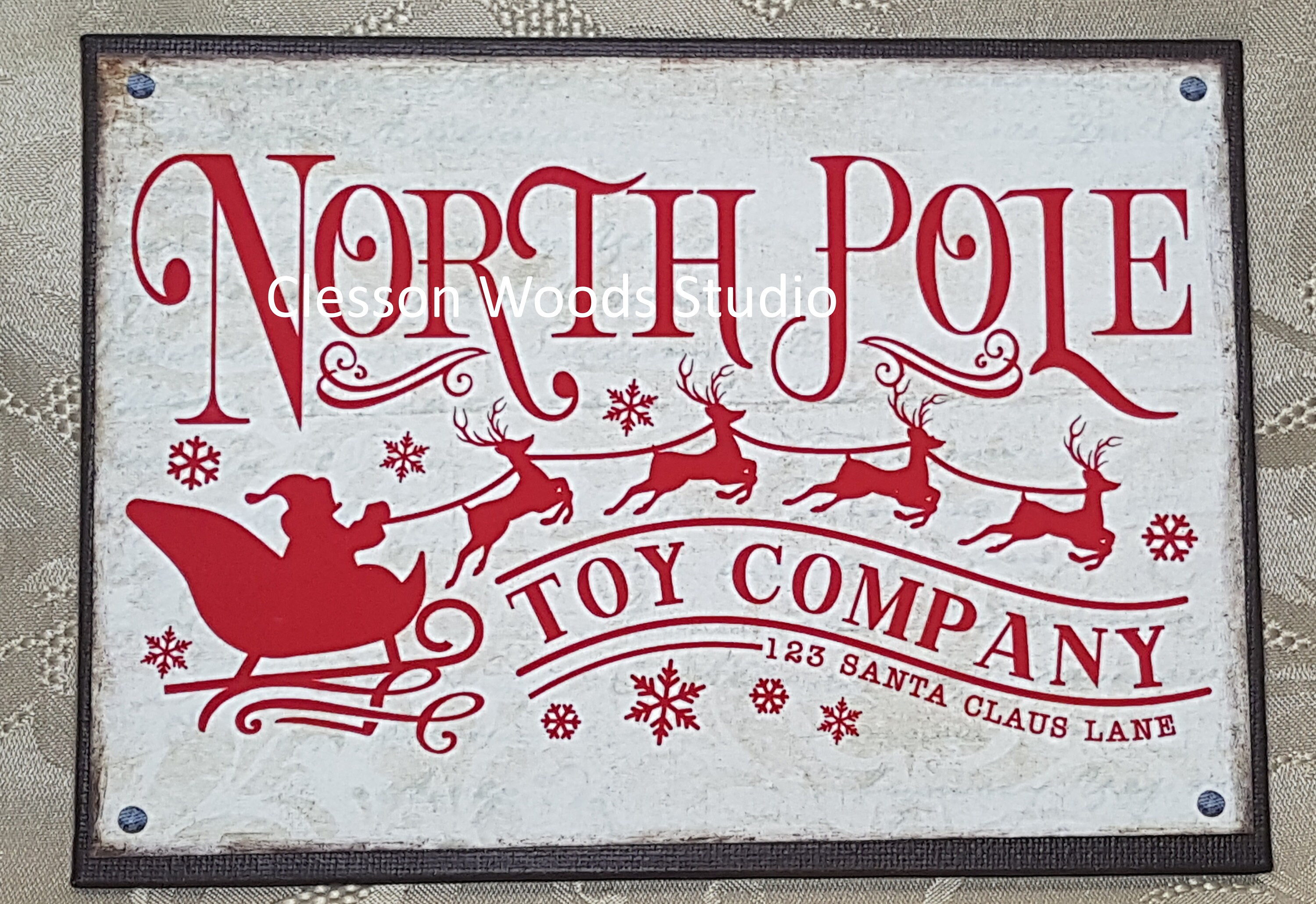 North Pole Toy Company 7x5 Canvas - Etsy UK