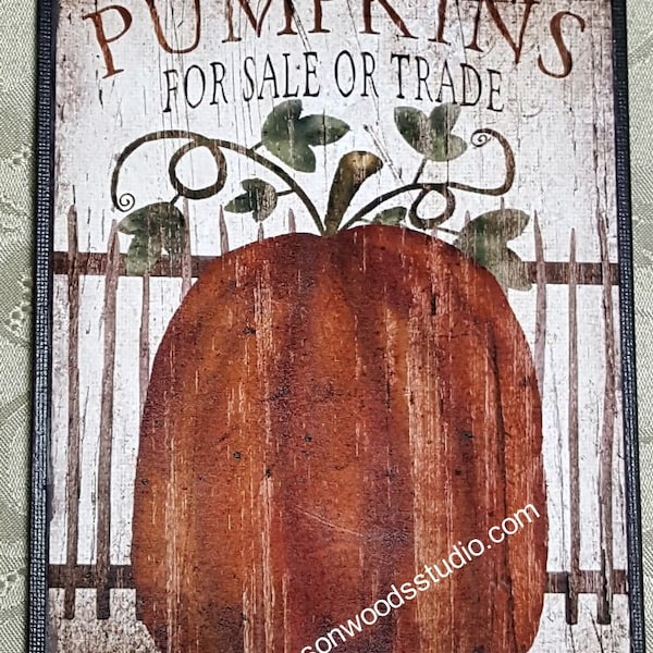 Pumpkins For Sale or Trade 5"x7" Canvas Insert