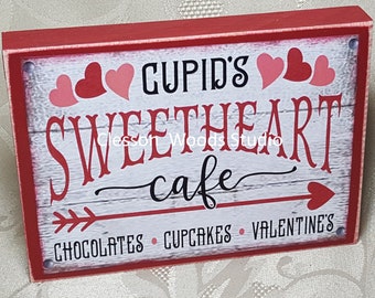 Cupid is Stupid Wood Sign with vinyl lettering design 7\u201d x 7\u201d| Custom Wood Sign Valentine\u2019s Day Decor Anti Valentine Rustic Decor