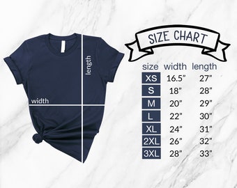 Bella + Canvas 3001 size chart. Bella Canvas Size Chart for Women, Men, Unisex. T-shirt Mockup. Digital File.