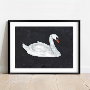 Vintage Swan Painting
