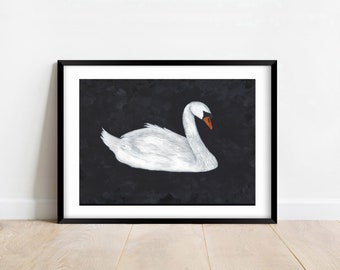 Vintage Swan Print