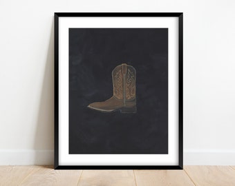 Cowboy Boot Gemälde Druck