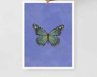 抽象的な蝶の油絵オリジナル：紫と黄色の蝶の壁掛けアート - Etsy 日本