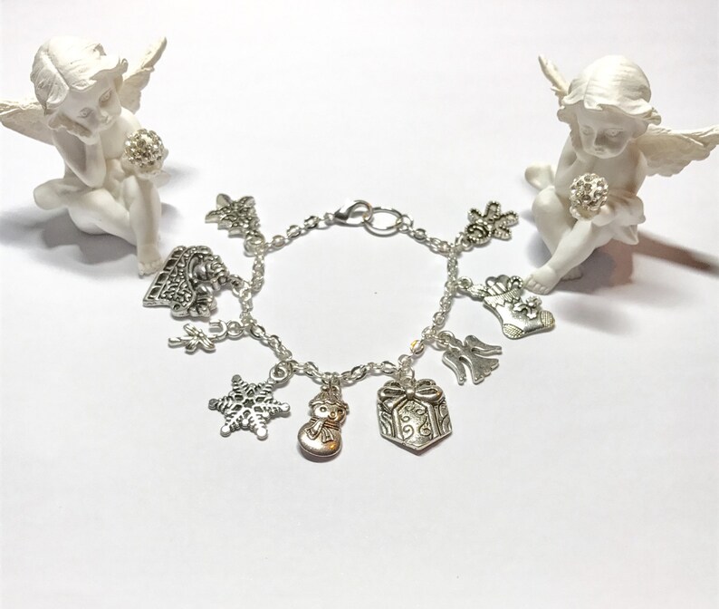 Stocking Stuffer Holiday Bracelet Christmas Charms Novelty Bracelet
