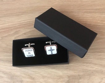 Christian Cufflinks - Cross Cufflinks - Religious Cufflinks - Mens Cufflinks - Christian Gifts For Men - Gift For Groom - Bestman Gift