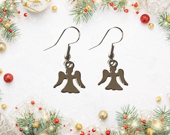 Guardian Angel Gifts - Angel Jewelry - Sympathy Jewelry - Dangle Earrings - Angels - Sympathy Earrings - In Memory of Silver Angel Earrings