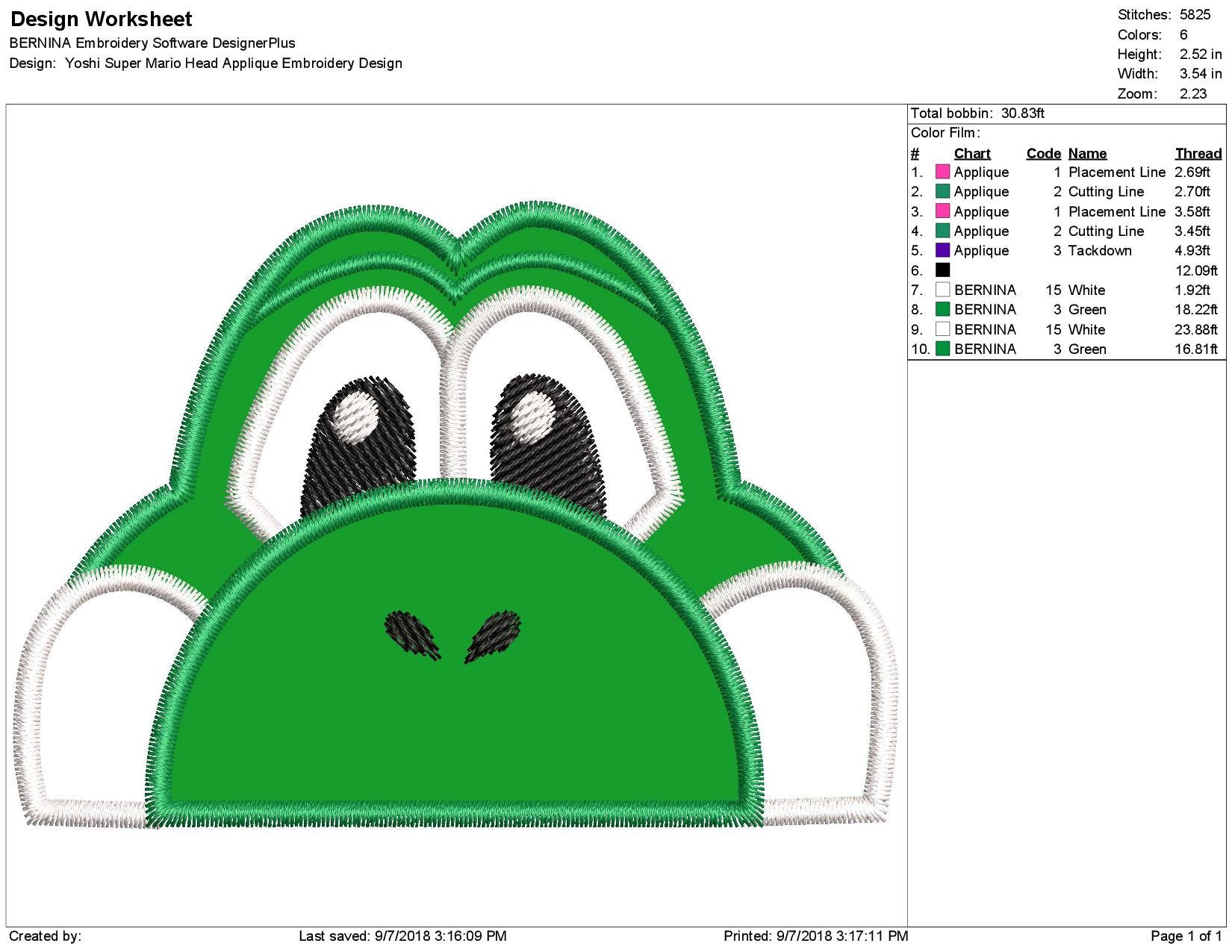 Yoshi Super Mario Head Applique Embroidery Design - Instant Yoshi Super Mario Head Applique Embroidery Design - Instant