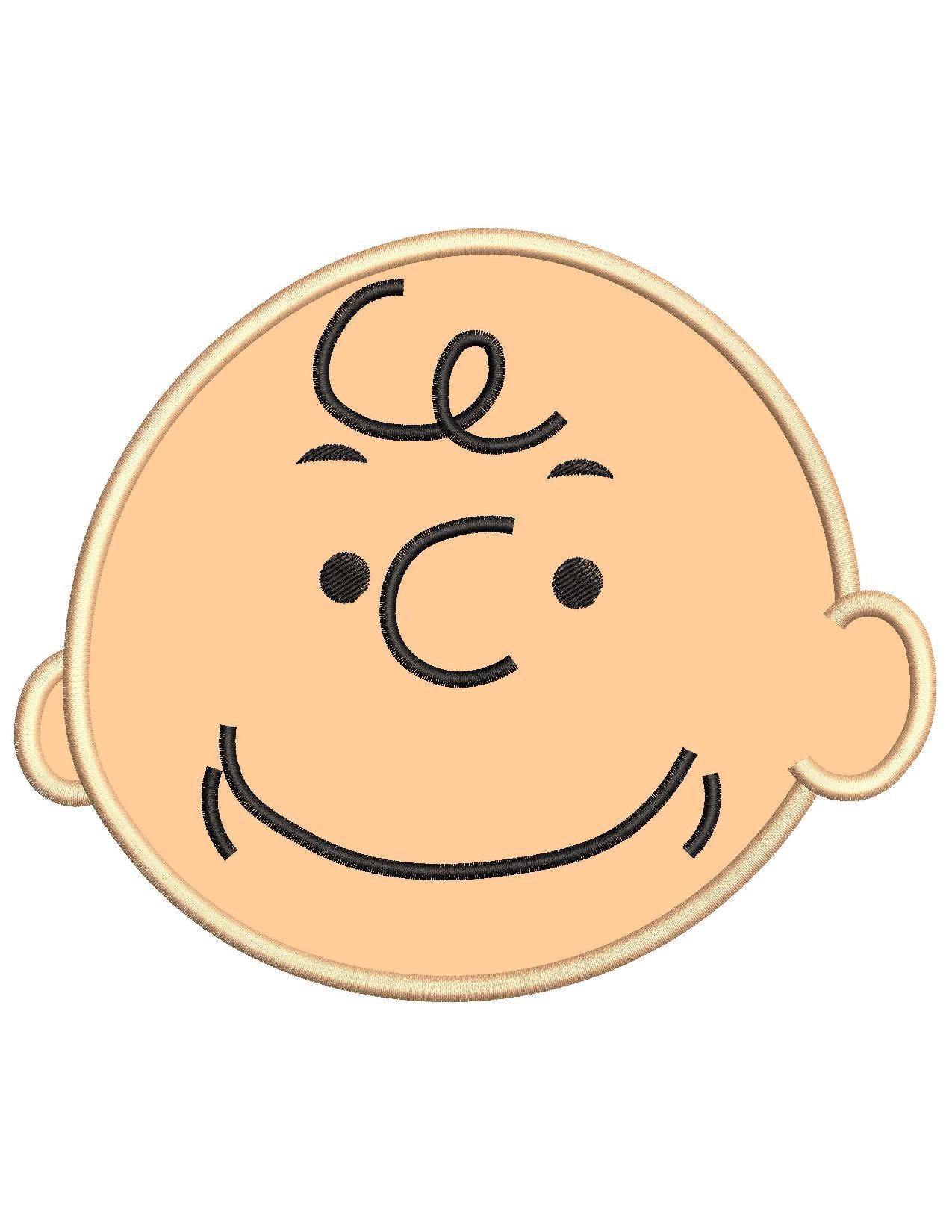 Charlie Brown Peanuts Full Head Applique Embroidery Design Etsy