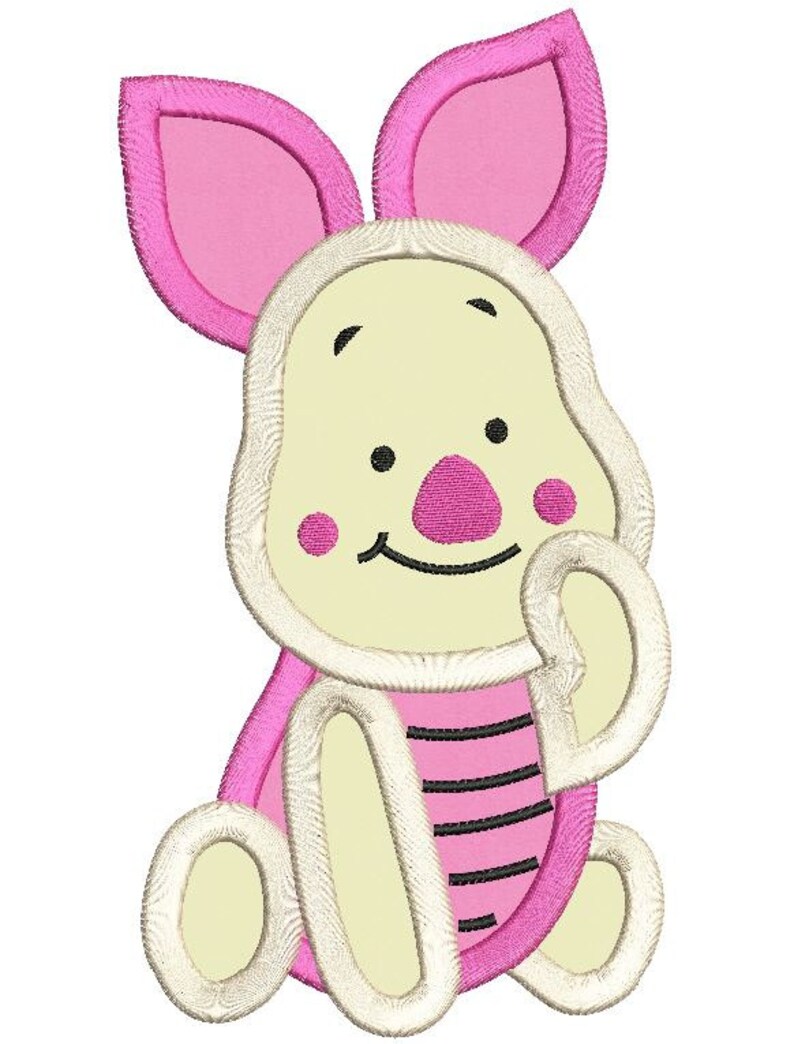 Winnie the Pooh Piglet 02 Applique Embroidery Design Etsy