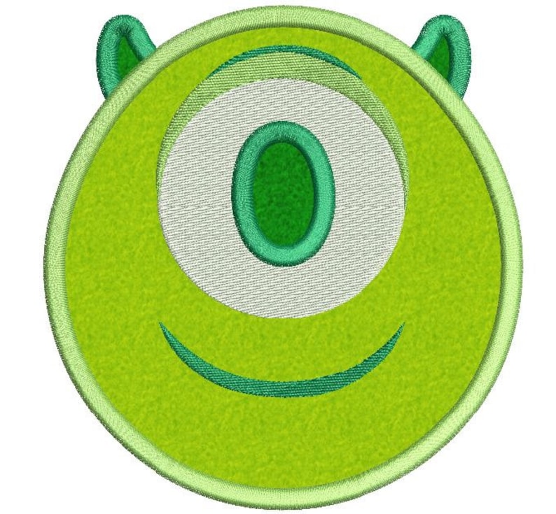 Emoji Mike Wazowski Happy Disney Applique Embroidery Design Etsy