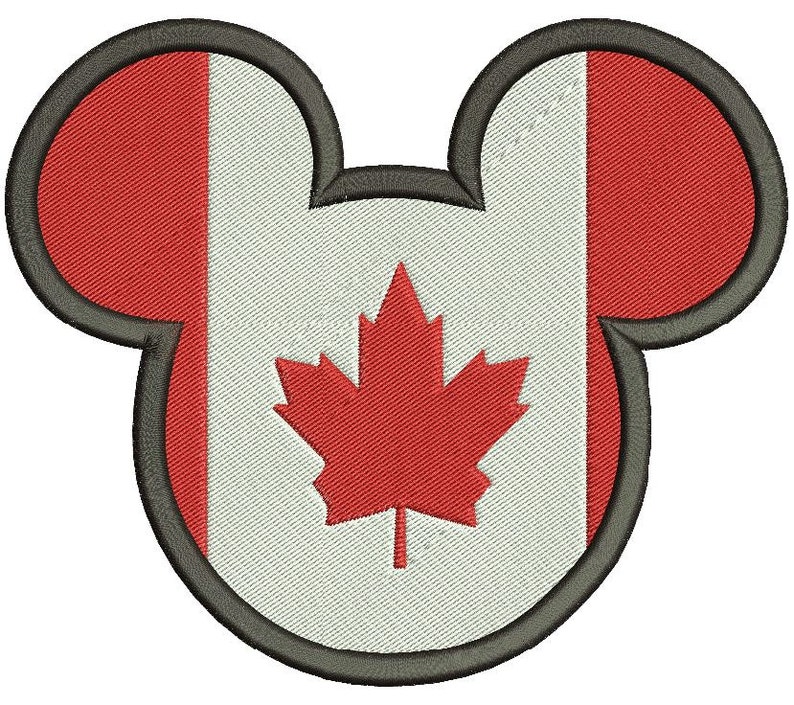 Mickey Mouse Canada Filled Embroidery Design Etsy