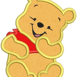 Iron on patches - WINNIE THE POOH WINNIE & PIGLET Disney - yellow -  6,3x5,7cm - Application Embroided badges