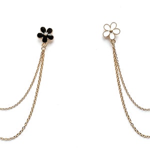 Little Daisy Collar Chain Collar Clips– Collar Pin - Lovely Daisy Lapel Pin – Little Flower Collar Clasps – Mini Daisy Brooch - 821