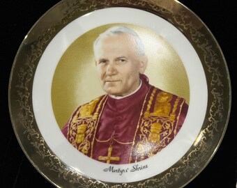 Not a Perfect Plate But Express the Resilient Spirit - Pope John Paul II Martyrs' Shrine Hunnisett & Edmonds Collector Plate 22k Gold Trim