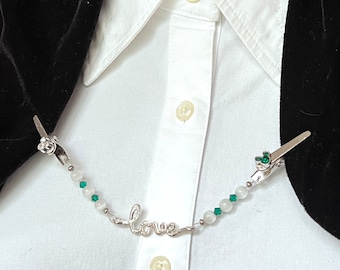 Mickey Love Sweater Guard Clip Vest legering nikkelvrije Clip - Cat Eye Stone Kralen Clip - Swarovski Crystal AB Trui Clip - 352