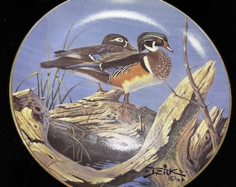 1988 EVENING SPLENDOR Plate - Wood Ducks Artist Derk Hansen - Birds of Distinction #3550A - Limited Edition - 8.5" - T54