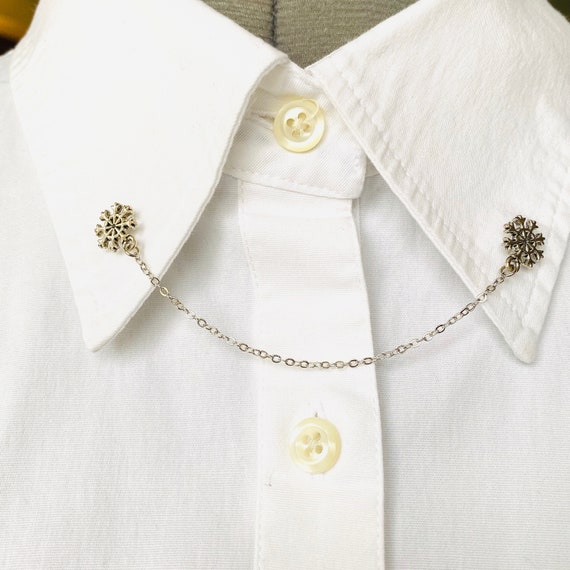Snowflake Collar Pins Collar Chain 