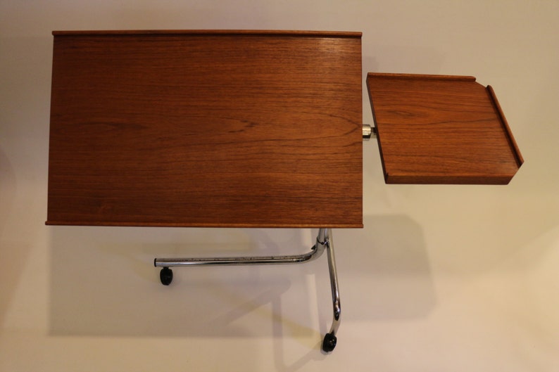 Danish Modern Teak Rolling Tray Table By Danecastle Image 0