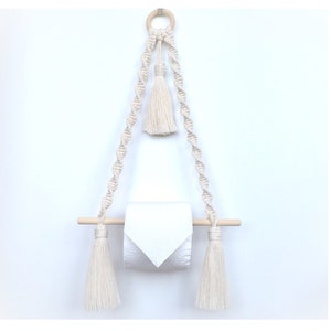 Macrame Toilet Paper roll Holder: Boho Bathroom Decor