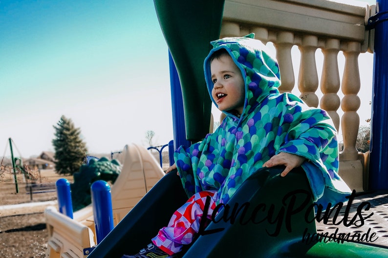 infant poncho Made to order reversible double minky navy wilderness navy car seat poncho car seat cape toddler poncho