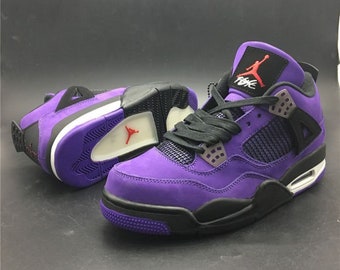 Jordan 4 (violet) - Baskets pour homme et femme, cadeau pour lui, cadeau pour elle