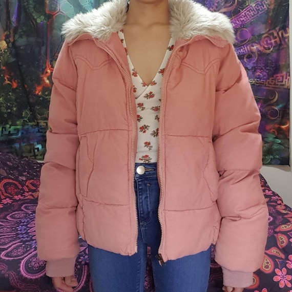 Blush Pink Rue21 Puffer Jacket in Size M Corduroy Lolita Puffa Harajuku Princess Etsy Canada