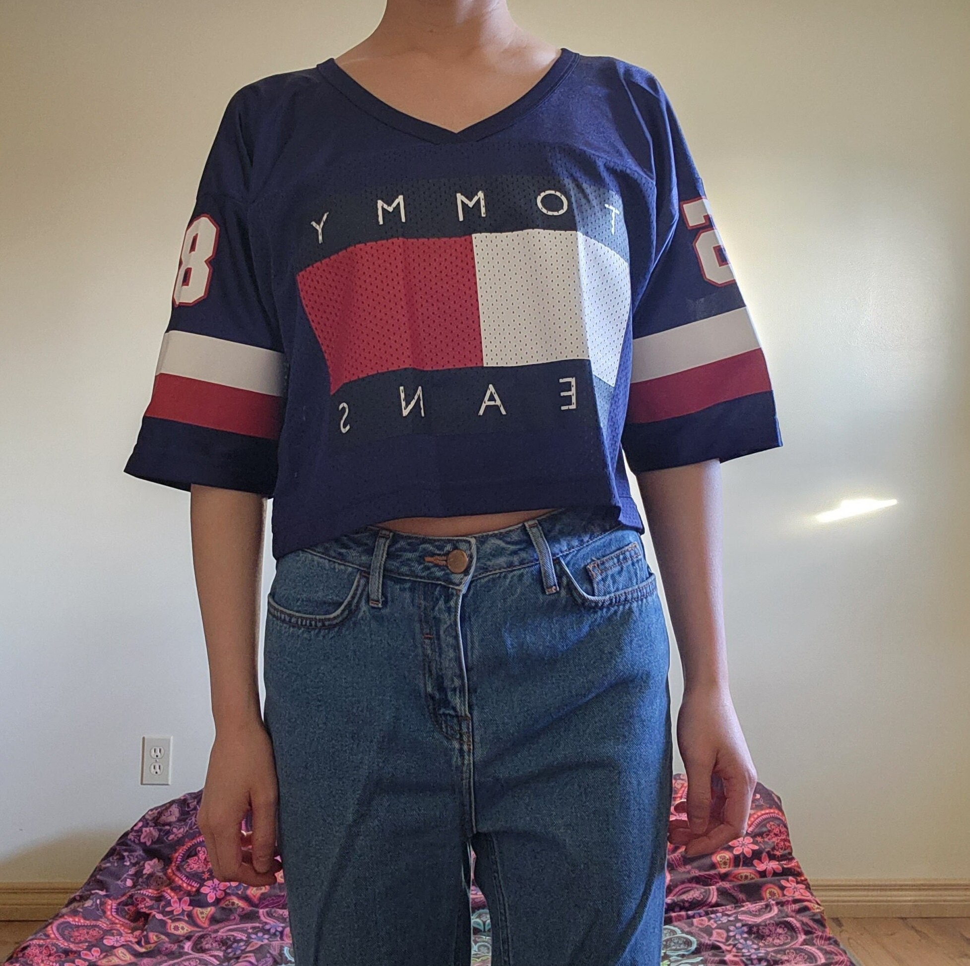 Tommy Hilfiger Tommy Jeans 1985 Mesh Jersey Crop Top Size XS -