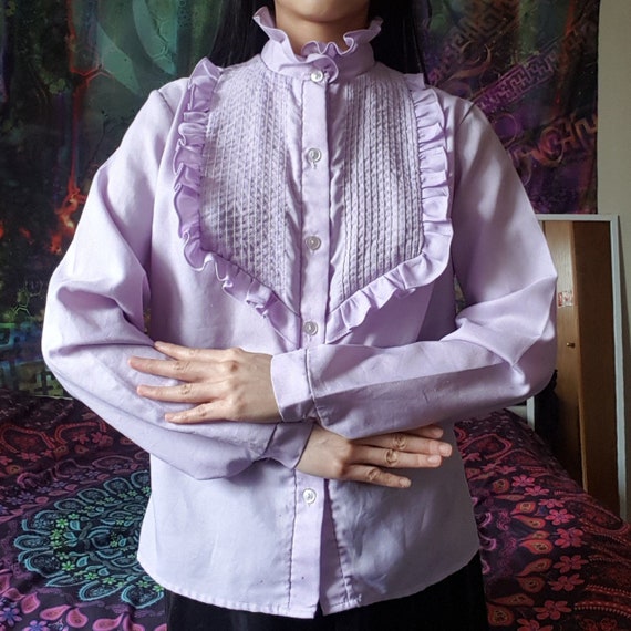 Vintage 60s 70s 80s Prairie Lilac Purple Victorian
