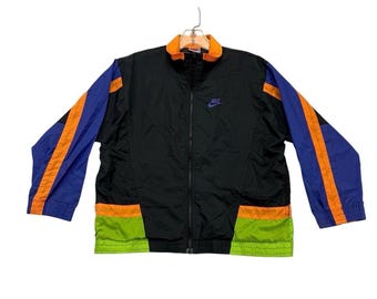Vintage 90s Nike Color Block Windbreaker Jacket Youth Small | Retro Streetwear Sportswear