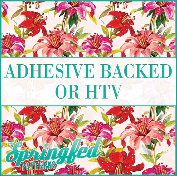 Floral Pattern #1 Adhesive Vinyl or HTV for Crafts Scrapbooking or Shirts Flower