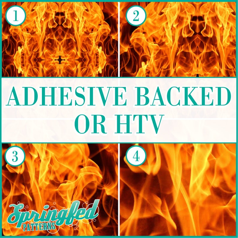 Fire Flames Pattern 2 Adhesive or HTV Heat Transfer Vinyl for Etsy
