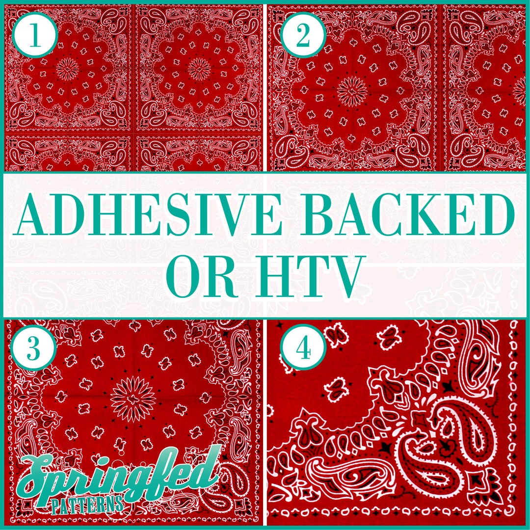 Red Bandanna Pattern Adhesive Vinyl or HTV Heat Transfer Vinyl Etsy