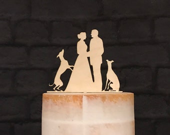 2 Greyhounds Wedding Cake Topper