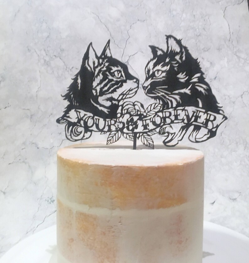 Cat Cake Topper Cake Topper With Cats Wedding Cake Topper Etsy