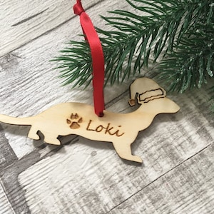 Personalised Ferret Christmas Ornament, Wooden Christmas Tree Decoration, Laser Cut Xmas Decor, Pet Christmas Decoration